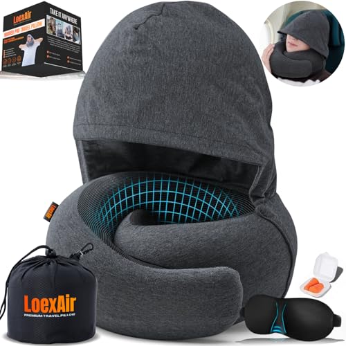 LOEXAIR Hooded Pro Travel Pillow
