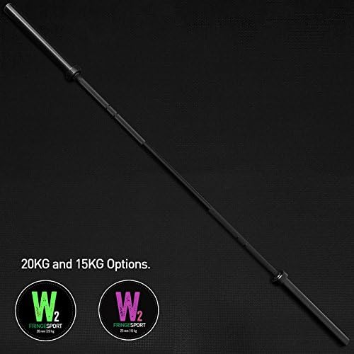 OneFitWonder Olympic Barbell with Black Zinc for Weightlifting/Crossfit/Powerlifting/2 inch Sleeves (20kg Men and 15kg Womens Bar)