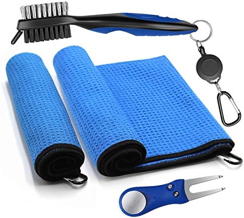Golf Microfiber Towels Gifts Kit,Golf Cleaning Accessories Set-2 Waffle Golf Towels,Golf Brush,Golf Divot Tool,Suitable for Golf Lovers,Gift for Men Women and Children Golf Microfiber Towels Gifts Kit,Golf Cleaning Accessories Set-2 Waffle Golf Towels,Golf Brush,Golf Divot Tool,Suitable for Golf Lovers,Gift for Men Women and Children