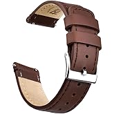 Ritche Christmas Gift Quick Release Leather Watch Band Leather Watch Strap 18mm 19mm 20mm 21mm 22mm 23mm or 24mm for Men and Women, White Elephant Gifts, Stocking Stuffers For Men