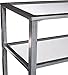SEI Furniture Jaymes Metal & Glass 2-Tier Console Table, Silver/Black Distressing