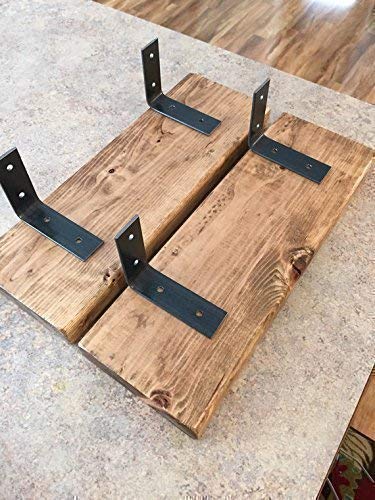 4 Pack - 10"L x 6"H Angle Shelf Bracket, Iron Shelf Brackets, Metal Shelf Bracket, Industrial Shelf Bracket, Modern Shelf Bracket, Shelving