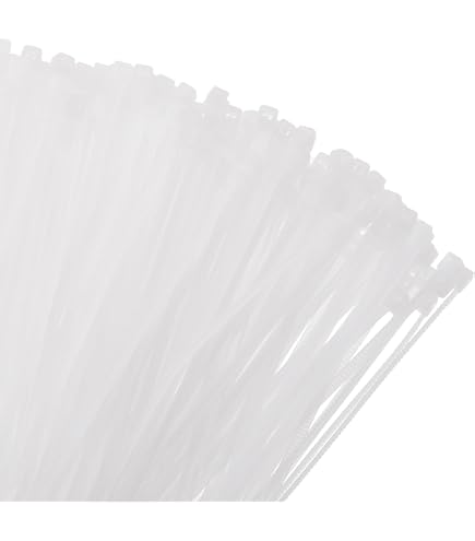 GTSE 8 Inch White/Clear Zip Ties, 100 Pack, 18lb Strength