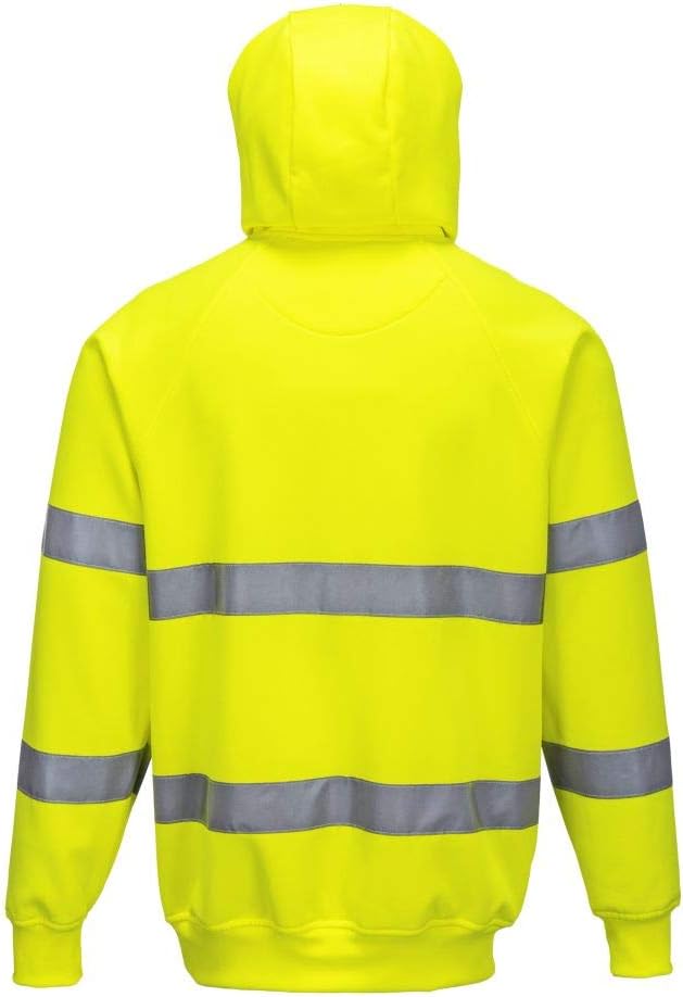 Portwest B304 Hi Vis Mens Hoodie Reflective Pullover High Visibility Hooded Sweatshirt Safety Workwear With Reflective Tape Orange Small - Image 4