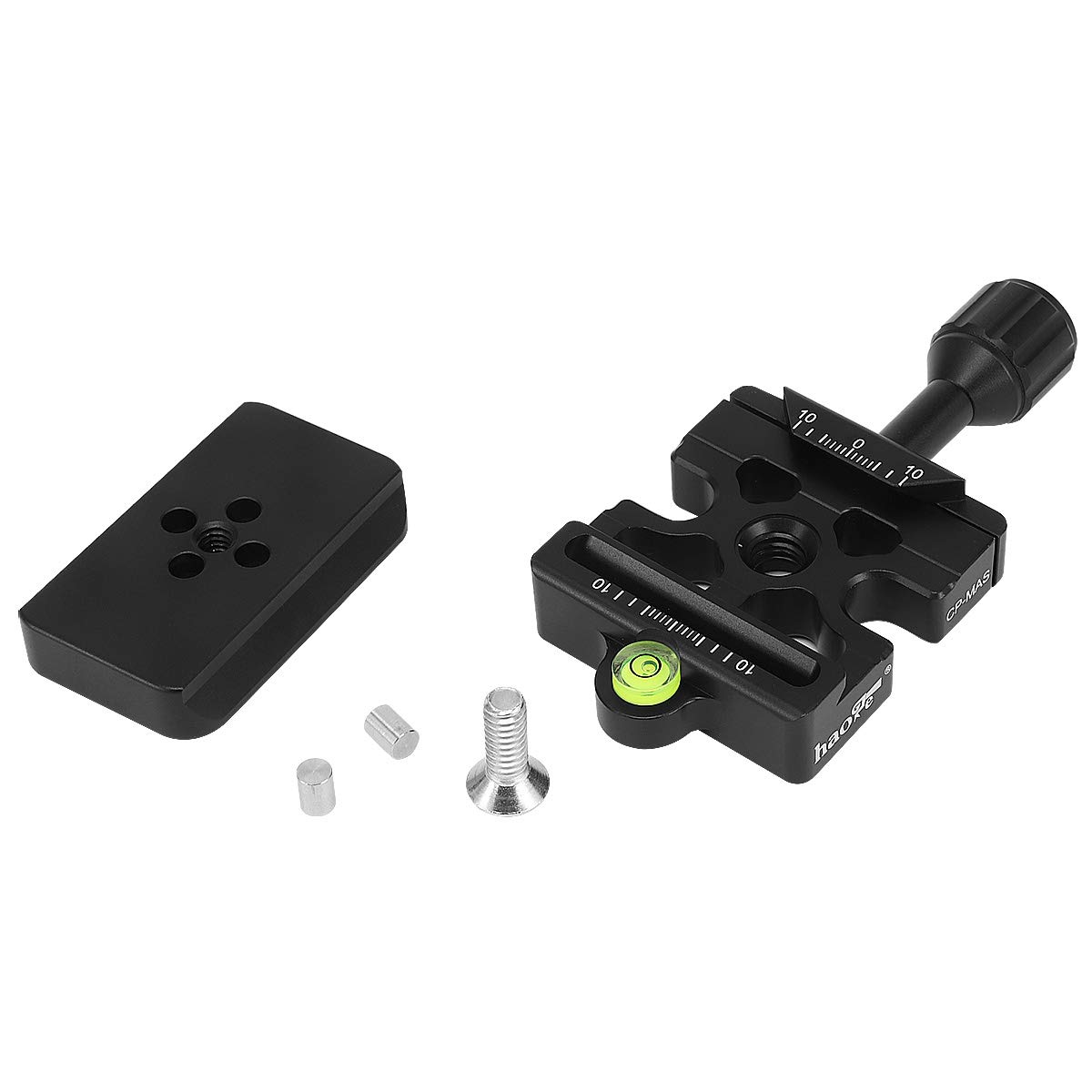 Haoge CP-MAS Quick Release Clamp Bracket with RC4 / 400PL Base Adapter Convertor for Manfrotto RC4 System to Arca-Swiss Compatible, Fit 400PL / 405/410 / RC4 Heads