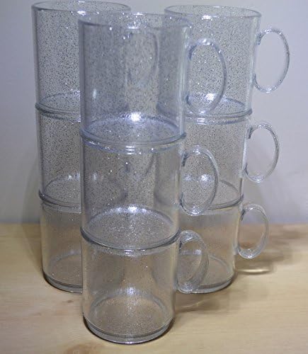 Cyclaire 9x glittery plastic mugs, perfect for kids parties. Strong, with handle, non toxic. Made in the UK