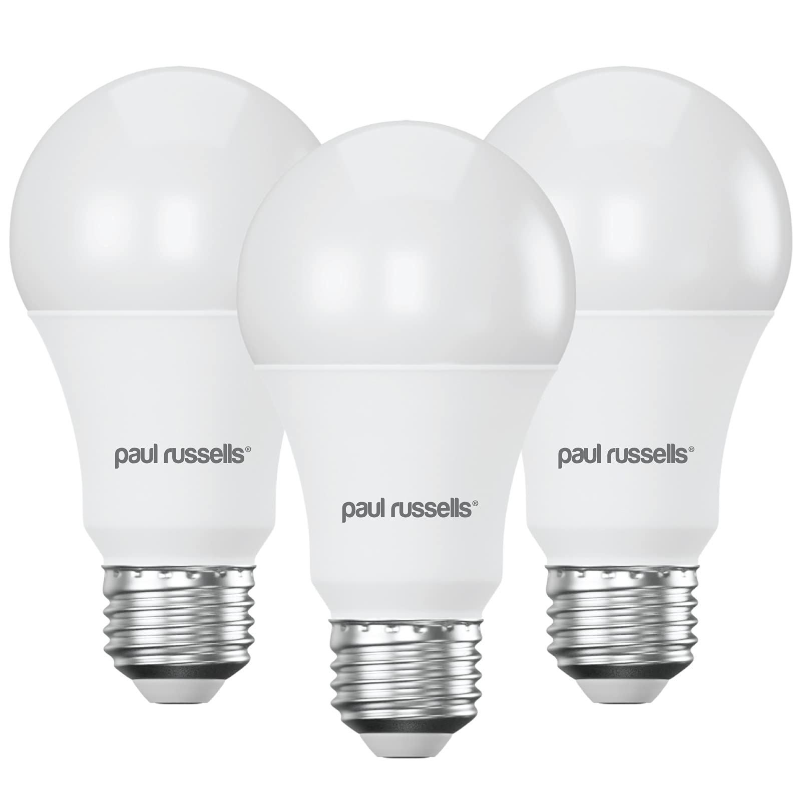 paul russells LED GLS Lights Edison Screw ES, 75w Equivalent, 9.5watt 1055LM LED Bulbs, 2700K Warm White, Classic Frosted A60 Standard E27 Energy Saving (Not Dimmable) Large Globe Lamps, 3 Pack