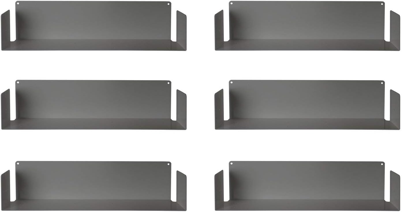 TEEbooks - Bookshelves - Set of 6 - Steel - Grey - 23,6" x5,9 x5,9