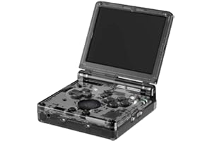 MARRYOO RG35XXSP Flip Portable Handheld Game Console 3.5inches IPS Screen Clamshell Retro Game Player, Linux System Include 64GB TF Card 3300mAh Rechargable Battery(Black Transparent)