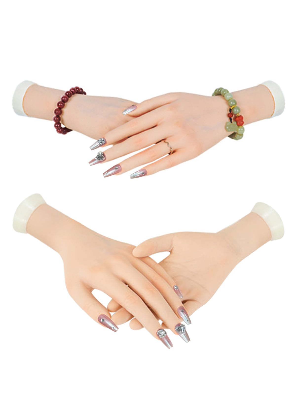 Practice Hand for Acrylic Nails - Simulated Nail Practice Hand with Replaceable Nail Tips Set - Removable Nail Hand Practice Model for Manicure Nail Art