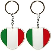 JAVD Italy Flag Keychain Italian Key Ring- 2 Pack