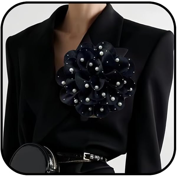 YueYueLoove Oversized Satin Flower Brooch – Large Rose Camellia Pin For Dresses & Weddings