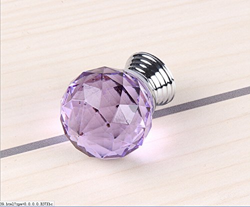 image for Do4U 10pcs 30mm Crystal Glass Cabinet Knob Drawer Pull Handle Kitchen 