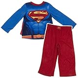 Superman Boys Two Piece Pajama Set With Cape Sizes 4-8