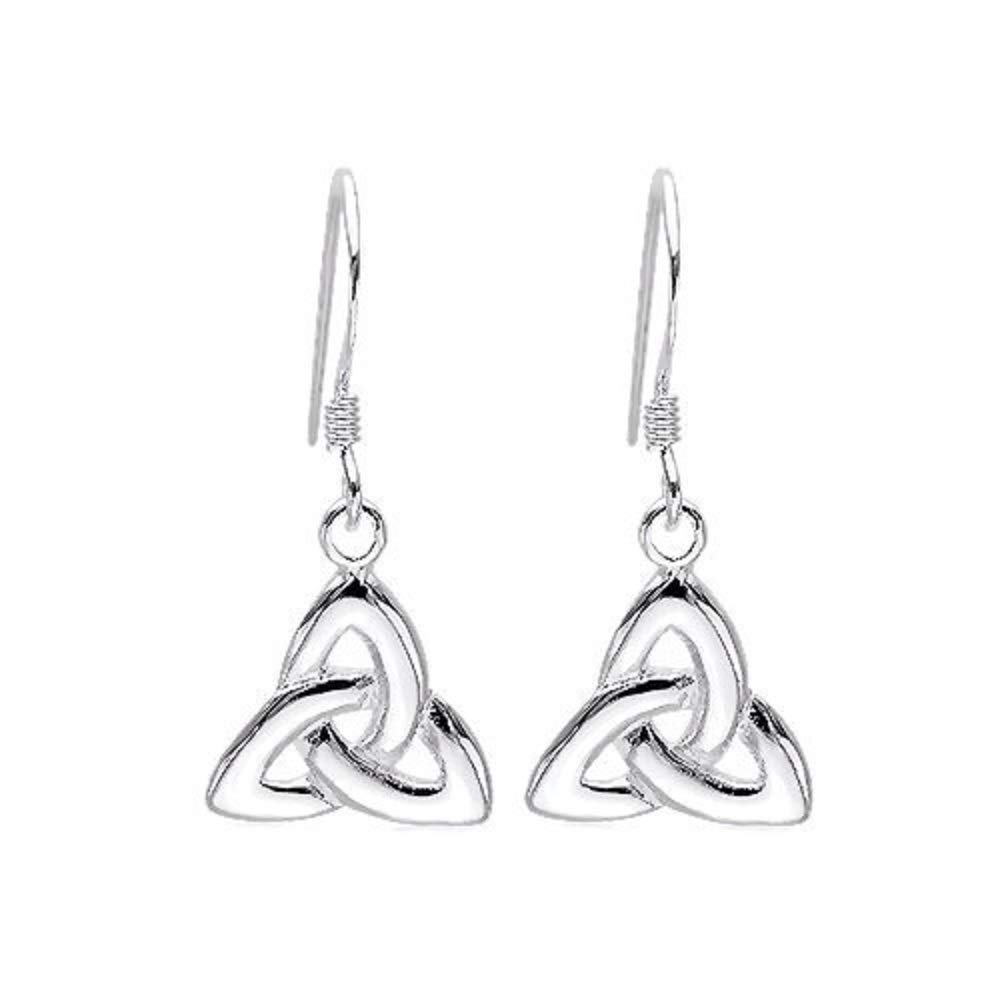 BellaMira Lifestyle Accessories Lovely Spiral Celtic Necklace and Earrings (as Chosen) Fine Sterling Silver Jewellery Gift Boxed (Goddess Triquetra Earrings) — image 1