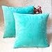 sykting Decorative Pillow Covers Solid Super Soft Short Plush Fuzzy Throw Pillow Covers for Bed Couch Chair Pack of 2 Square 18x18 inch Turquoise