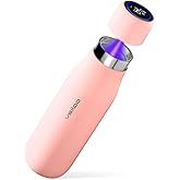 Vsitoo Self Cleaning Water Bottle - 15oz Stainless Steel, AI Self-Clean, 30-Day Battery, Magnetic Charging, BPA-Free for Travel/Gym/Office, No App Needed