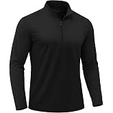 Poriff Men's Quarter Zip Pullover Mock Neck Long Sleeve Shirt | 1/4 Zip, Stand-up Collar，Breathable,Sun Protection, Versatile for Sports, Office &amp; Social Occasions