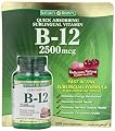 Nature's Bounty Sublingual Vitamin B12 - 2 Bottles, 250 Cherry Micro-Lozenges Each