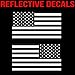 Ghosted Subdued American Flag car Decal, Silver with ghosted Black Print, 1.8
