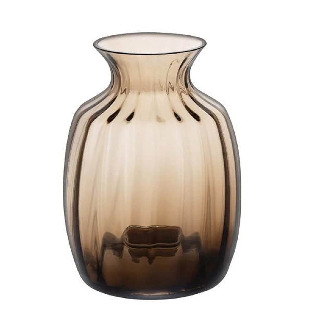 Dartington Crystal Cushion Tall Vase Topaz | Modern Optic Flower Vase