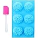 ScivoKaval 6 Cavity Silicone Flower Soap Mold Muffin Cupcake Baking Pan, Rose Sunflower Shapes, with Silicon Scraper Spatula (Random Color) as Bonus