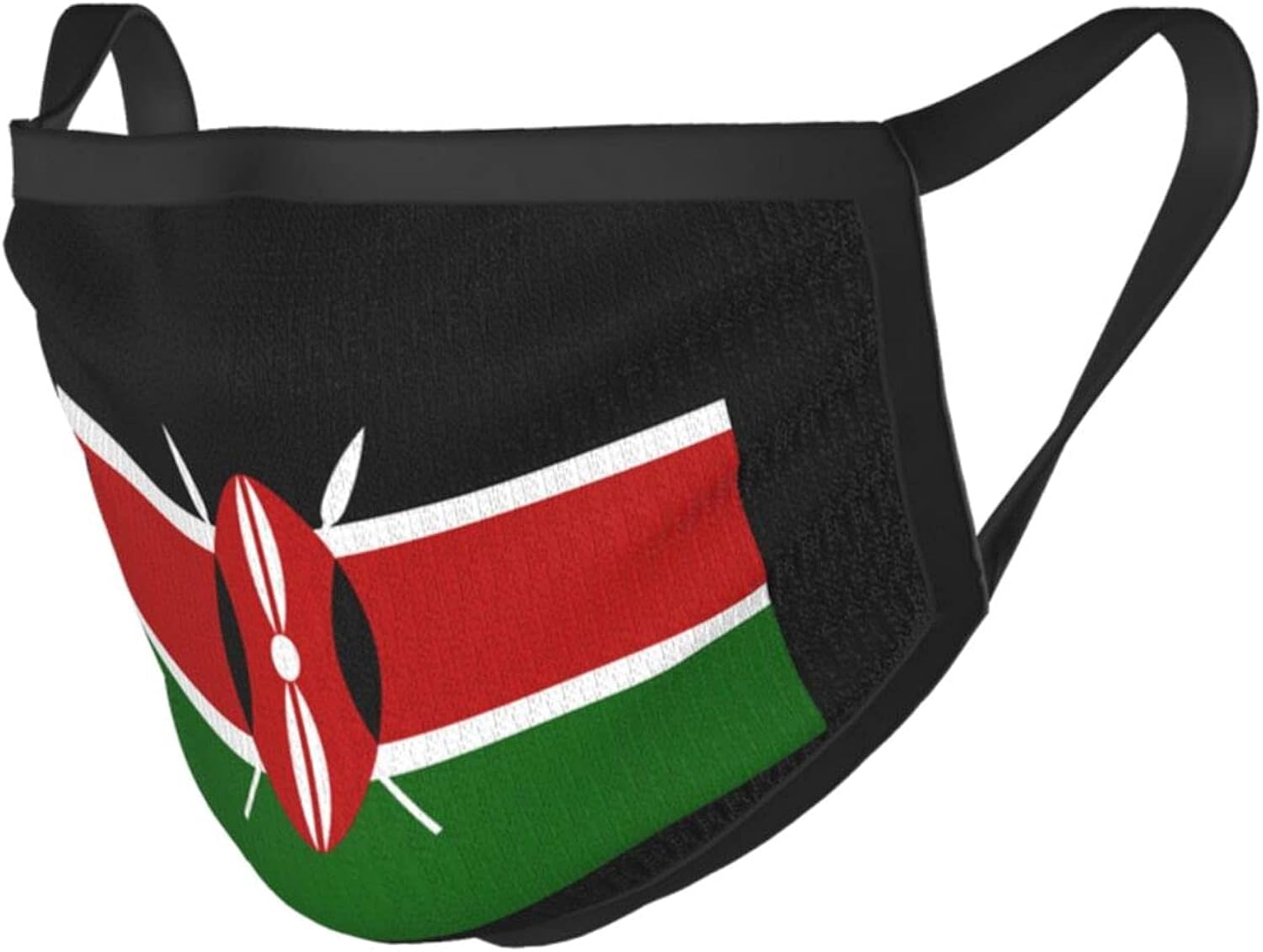 Kenyan Flag Face Mask Unisex Reusable Washable Outdoor Dust Mask Black
