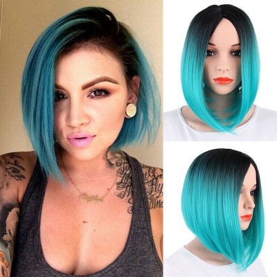 Buy Fchw Wig Fchw Wig Ombre Wig For Women Black Blue Glamour Madam