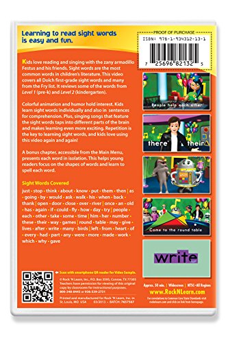 Sight Words 3-DVD Set by Rock 'N Learn: Over 170+ words includes all pre-primer, primer, and first grade Dolche words plus many Fry words - Thumbnail 3