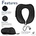 SunTal Ultimate Comfort Travel Pillow + Eye Mask – Prevent Neck Pain – Memory Foam Pillow Perfect for Airplane, Train, Bus, & Car Travel – Full 360 Head & Neck Support (Black)