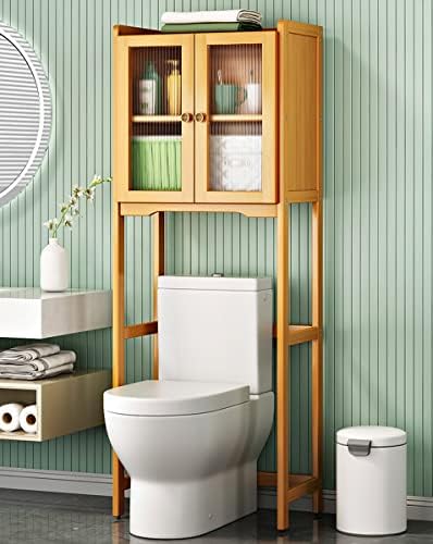 Hcosmy Over The Toilet Storage Cabinet, Tall Over Toilet Bathroom ...