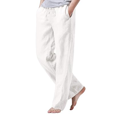 White linen yoga pants Clearance