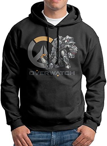 Overwatch Reinhardt Logo Art Mens Pullover Hooded Tops Black