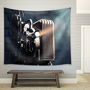 Photo of an Old Movie Projector - Fabric Wall Tapestry Home Decor - 51x60 inches