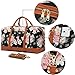 CAMTOP Weekender Travel Bag Women Ladies Overnight Bags PU Leather Trim Canvas Carry On Duffle (Flower)