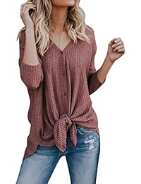 Image result for imily Bela Womens Waffle Knit Tunic Blouse Tie Knot Henley Tops Bat Wing Plain Shirts | The Best Bump-Friendly Amazon Finds featured Alabama blogger My Life Well Loved #maternity #pregnancy