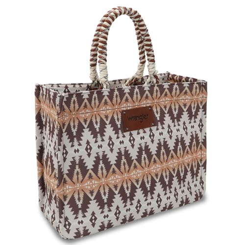 Montana West Wrangler Tote Bag Western Satchel Bags for Women with Braided Rope Handles