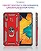 BestShare for Samsung Galaxy A30 / A20 Case & Tempered Glass Screen Protector, Rugged Hybrid Armor Anti-Scratch Shockproof Kickstand Cover Compatible Magnetic Car Mount Grip, Red