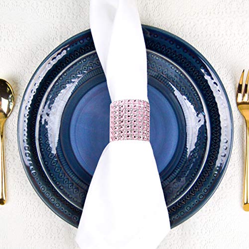 Napkin Rings, 50 Pack Plastic Gold Napkin Rings Silver Napkin Rings Buckles DIY Napkin Rings Bling Napkin Rings for Table, Desk, Wedding, Party, Dinner Decoration (Gold, Silver, Pink, Blue, Purple) - Thumbnail 6