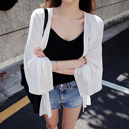 Freedi Women kimono UV Sun Protection Clothing Cover up Blouses Long Sleeve Top Cardigan Coat Jacket - Thumbnail 6