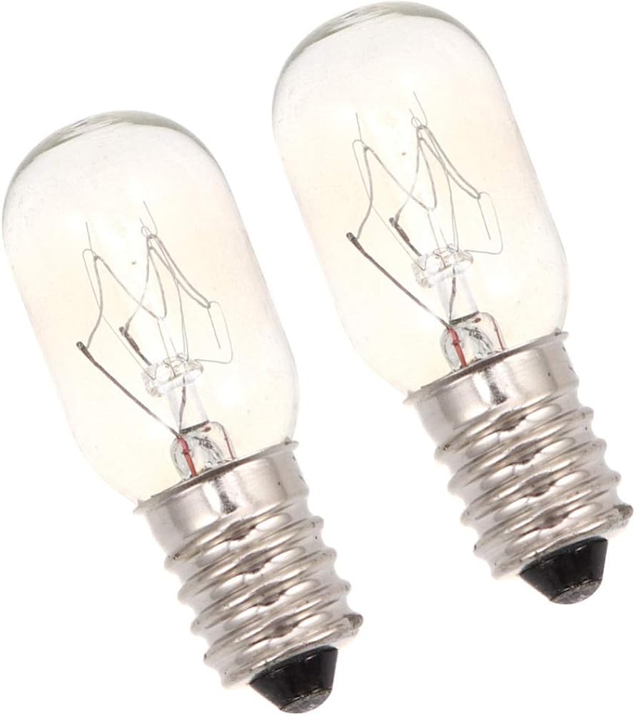 OSALADI 2PCS Oven Light Bulbs, E14 25W Screw Refrigerator Fridge Light Bulb Retro Tungsten