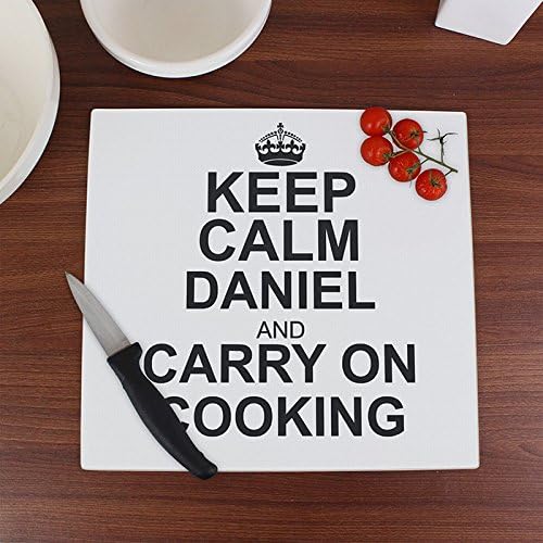 Personalised Keep Calm Glass Chopping Board - Kitchen Gifts - Chopping Boards - Serveware