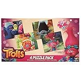 Trolls 4pk Rectangular Puzzle 12 X 4 Pieces