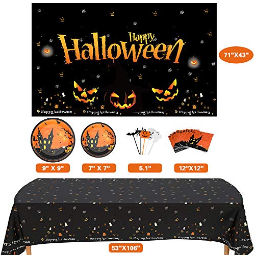 Halloween Paper Plates, Napkins, Tablecloth Haunted Home Decor