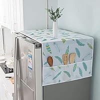 PEVA Refrigerator Dust-Proof Cover,Washing Machine Waterproof Cover with Storage Pockets Bags,Fridge Dust Cover Oven…