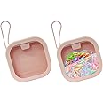 KVZVK 2 Pack Hair Tie Organizer Boxes，Portable Travel Hair Accessory Storage Organizer for Girls Womens Hair Tie , Cotton Swab ,Small Items Accessories Holder Containers