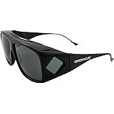 Overalls Over Glasses Sunglasses with Black Frame and Polarized Grey Lenses UV Protection Secure Fit