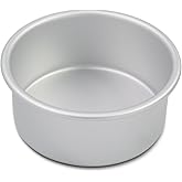 kefyixc Aluminum smash cake 6×3 inch round Cake Pan,anodized aluminum cake pans,layer cake pan, baking pan For birthday cake, party Silver (6×3 round Cake Pan)