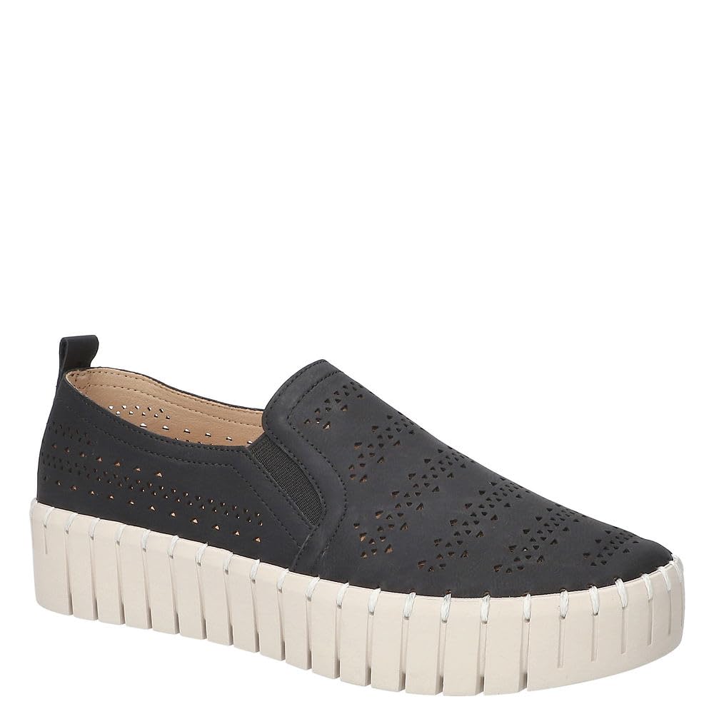 Easy Street Women’s Peppy Sneaker, Black, 6.5 X-Wide