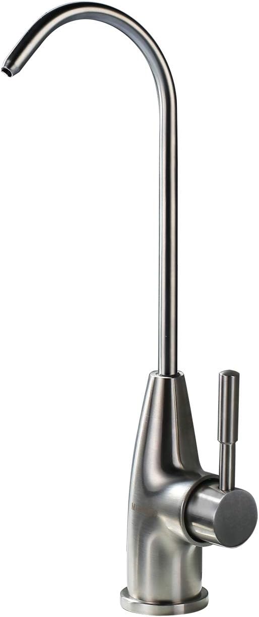 Water Filter Faucet, Fits Most Reverse Osmosis Water Filtration System, Kitchen Bar Sink Purifier Drinking Water Faucet, Stainless Steel,Lead-Free, Brushed, Single Handle